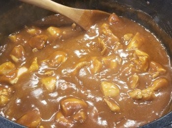 step5: 先放入雞，中大火煮幾分鐘至小滾