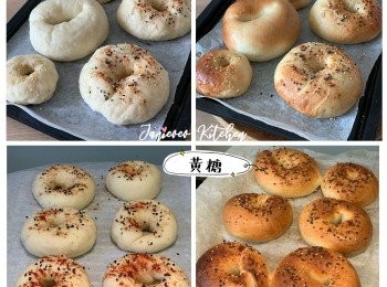 step7: 用一個大鍋加水和糖煮滾，白糖會做出淺啡色貝果，啡糖會做出深啡貝果。（*附對比圖）