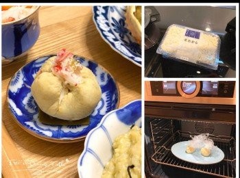 step6: 蟹身肉釀豆腐🍮

3湯匙過篩木綿豆腐+2湯匙豆渣+半茶匙片匙粉+1隻鵪鶉蛋漿混合，分成2份，釀入蟹身肉搓圓，用保鮮紙包實，蒸15分鐘後，鋪上蟹腳肉即成