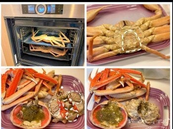 step1: 先剪斷蟹腳，如圖剪去三角蓋位，再揭開蟹蓋，剪掉蟹鰓蟹胃蟹心