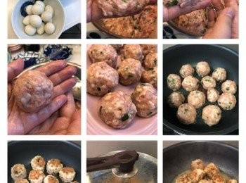 step5: 鵪鶉蛋肉丸就是用剁好的豬肉包住 鵪鶉蛋
然後可以利用煎pan/氣炸/焗爐煮熟
再淋上自己喜歡的醬汁伴吃
做法不太難
只是稍稍要用一點時間吧