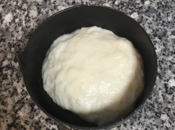 step7: 到整糰凝結不會亂跑就可以離火降溫；