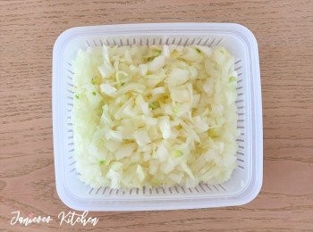 step2: 洋蔥和蒜切粒後待用。