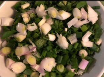 step4: 蔥2束, 洗淨切粒。