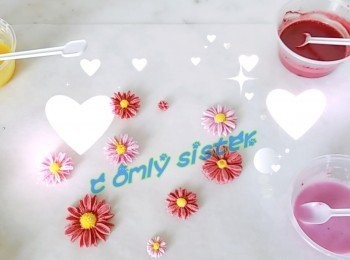 step5: 白色粉漿加入不同天然色粉..攪勻..