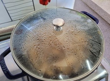 step10: 滾起後蓋上煲蓋慢火炆煮一小時
