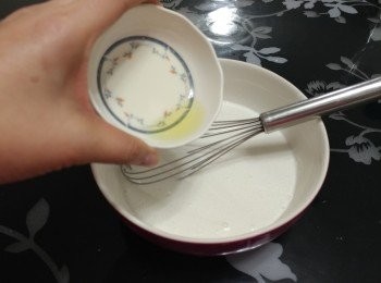 step4: 最後再加油拌勻成糯米粉漿