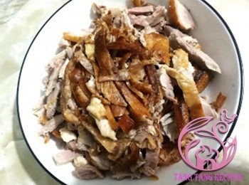 step2: 燒鴨肉切絲。