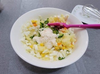 step6: 加入沙律醬、黑胡椒