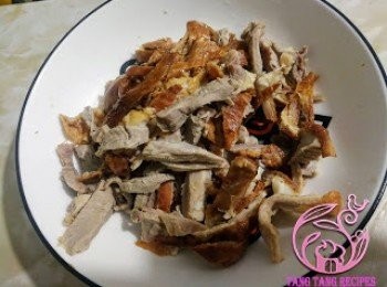 step5: 燒鴨切絲。