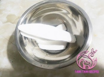 step4: 淮山片清洗乾淨。