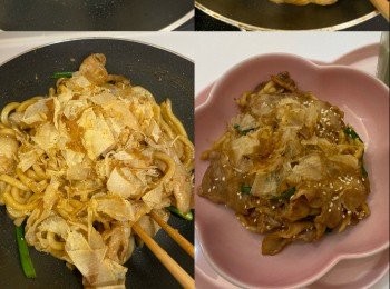 step3: 最後加入麻油炒幾下，芝麻舖面即可