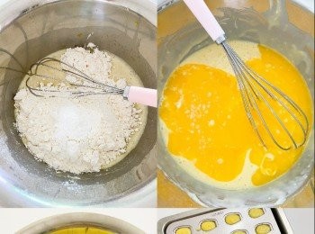 step3: 加入麵粉、泡打粉，混合