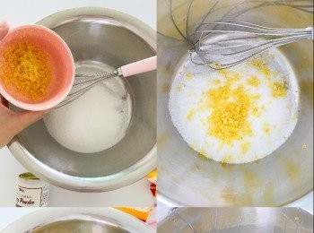 step1: 砂糖跟檸檬皮屑混合
