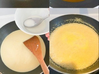 step3: 煲10分鐘，夾起材料
加入椰汁、鹽調味
加入生粉水，再煲一陣成汁