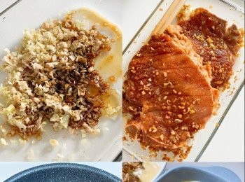 step1: 香茅、南薑切段，其中一半切碎
用刀背揼鬆豬扒，筋位切斷幾吓
醃豬扒1小時