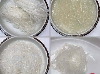 step1: 先把河粉用熱水泡軟備用