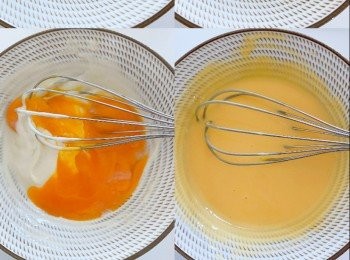 step2: 加入已篩低筋麵粉拌勻至無粉粒