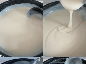step3: 分 3 次加入粟粉水拌勻