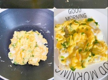 step3: 加入雞蛋炒勻
放上方包上即可