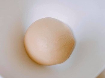 step4: 取出麵團，以布蓋上，在室溫發酵45分鐘