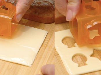 step10: 午餐肉和芝士剪成適當的形狀