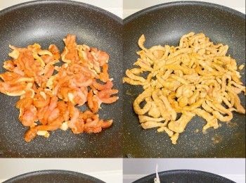 step3: 肉絲炒至7成熟