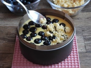 step6: 開始組合所有材料,加入藍莓(詳細步驟可參考以上影片連結)