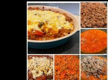 step1: 中型番茄 4個（一半切粒，一半打蓉）
意粉酱 1.5碗（可自己调節份量）
蒜蓉 4瓣 （一半炒素免治牛肉，一半炒意粉）