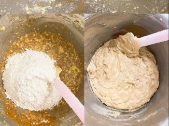 step5: 加入Sourdough Discard、雞蛋、雲尼拿油拌勻