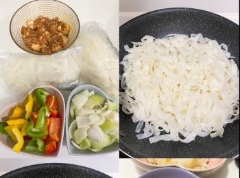 step1: 洗淨排骨，醃15分鐘
用手慢慢分開河粉