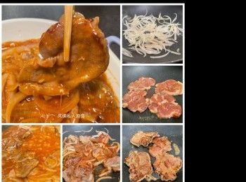 step1: 豬扒解凍後，拍一拍豬扒，用鹽水浸豬扒（一盆水加入兩茶匙鹽攪勻）浸約15分鐘