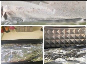 step6: 3. 預熱焗爐，將豬肋排連汁用烘焙紙及錫紙好入焗爐100度焗1小時； 反轉，再焗1小時。