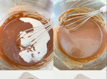 step5: 加入可可粉、牛奶拌勻