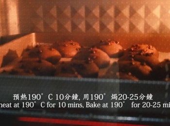 step8: 把焗爐預熱190°C 10分鐘，用190°焗20-25分鐘，然後取出完成。