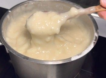 step8: 煮至半熟杰身狀態，熄火。