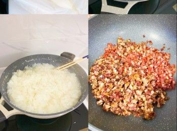 step3: 臘腸臘肉切粒