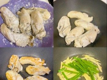 step3: 燒熱油鑊，蠔撲上生粉，煎香兩面