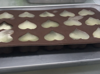 step3: 把檸檬汁倒入矽膠模，冷凍一晚