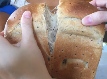 step8: 出爐後多士質感飽滿，仲可以拉絲添！