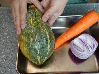 step2: 南瓜 紅蘿蔔切丁