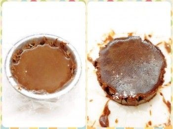 step1: <span class="group_1">摩卡咖啡朱古力流心餡</span>： 1. 將黑朱古力和牛奶朱古力用熱水坐溶（亦可用微波爐加熱1.5分鐘成朱古力醬；朱古力加熱不可超過50°，否則會變質而失去光澤） 2. 鮮奶用微波爐加熱10秒至微暖，加入咖啡粉，攪伴至完全溶解 3. 再加入朱古力醬，拌勻至朱古力滑身（呈令面） 3. 將<span class="group_1">摩卡咖啡朱古力流心餡</span>倒入模具中（先舖上保鮮紙；模具需比蛋糕模小1.5倍），放進冰格冷凍，備用