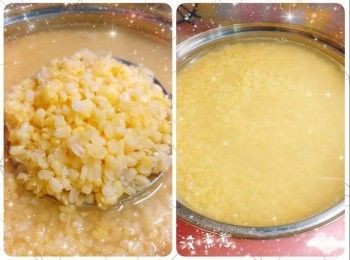 step3: 再將綠豆邊清洗2-3次，然後加入水中（500 ml，水量是已浸綠豆邊的2.5倍），用中大火煲至水滾後，轉小火（如水面有白泡浮面，需撇去），煲約20分鐘至綠豆邊開花，熄火，然後焗約30分鐘至腍身