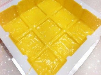 step15: 最後，將底部的一片（底部的一片蛋糕片承托力較好）反轉（底部向上）放在已稍微凝固的慕絲上，再倒入剩下的慕絲（約200 g；必需覆蓋整個蛋糕）