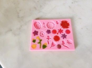 step3: 注入花花模具..(要耐高溫模具)..