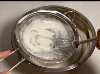 step4: 將粉漿過篩一次。