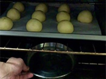 step12: 放入焗爐內，下面加一盆熱水進行最後一次發酵1.5小時