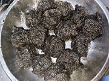 step16: [做法]芝麻餡，搓成球狀，每個約30-35g，放回雪櫃備用