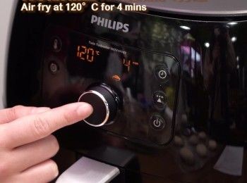 step11: 再次調教至 120度氣炸4分鐘
Air fry at 120°C for 4 mins.
