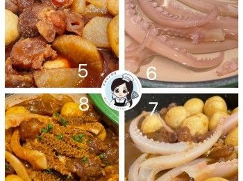 step5: 1.5小時後，加入金錢肚同炆，蓋蓋炆1小時，有時間可炆下焗下效果更佳